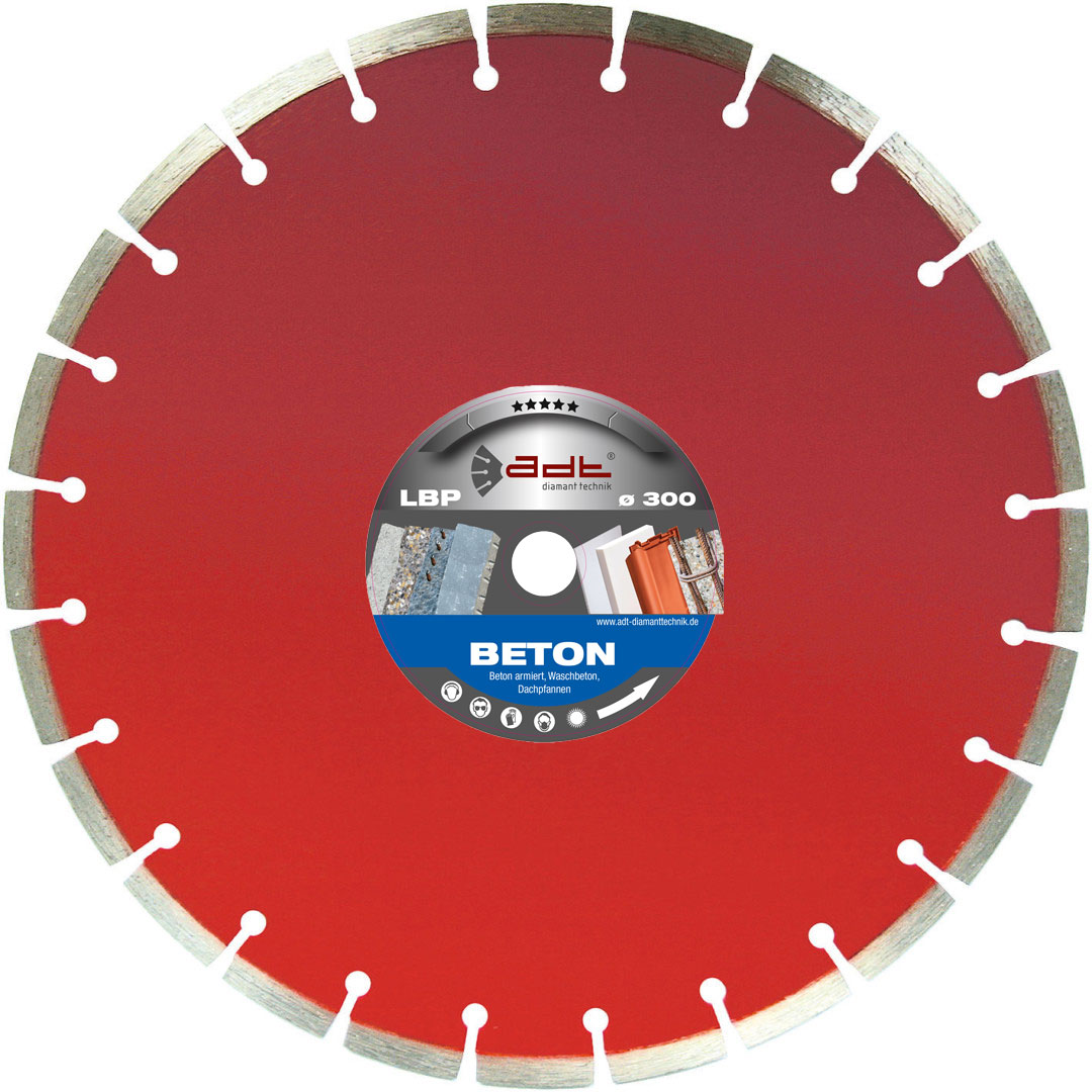 Diamantscheibe Beton & Dachpfannen lasergeschweißt 10 mm Premium Segment LBP